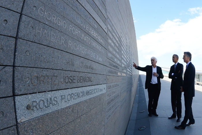 Obama y Macri en el Parque de la memoria, el 24 de marzo Foto: Presidencia Argentina