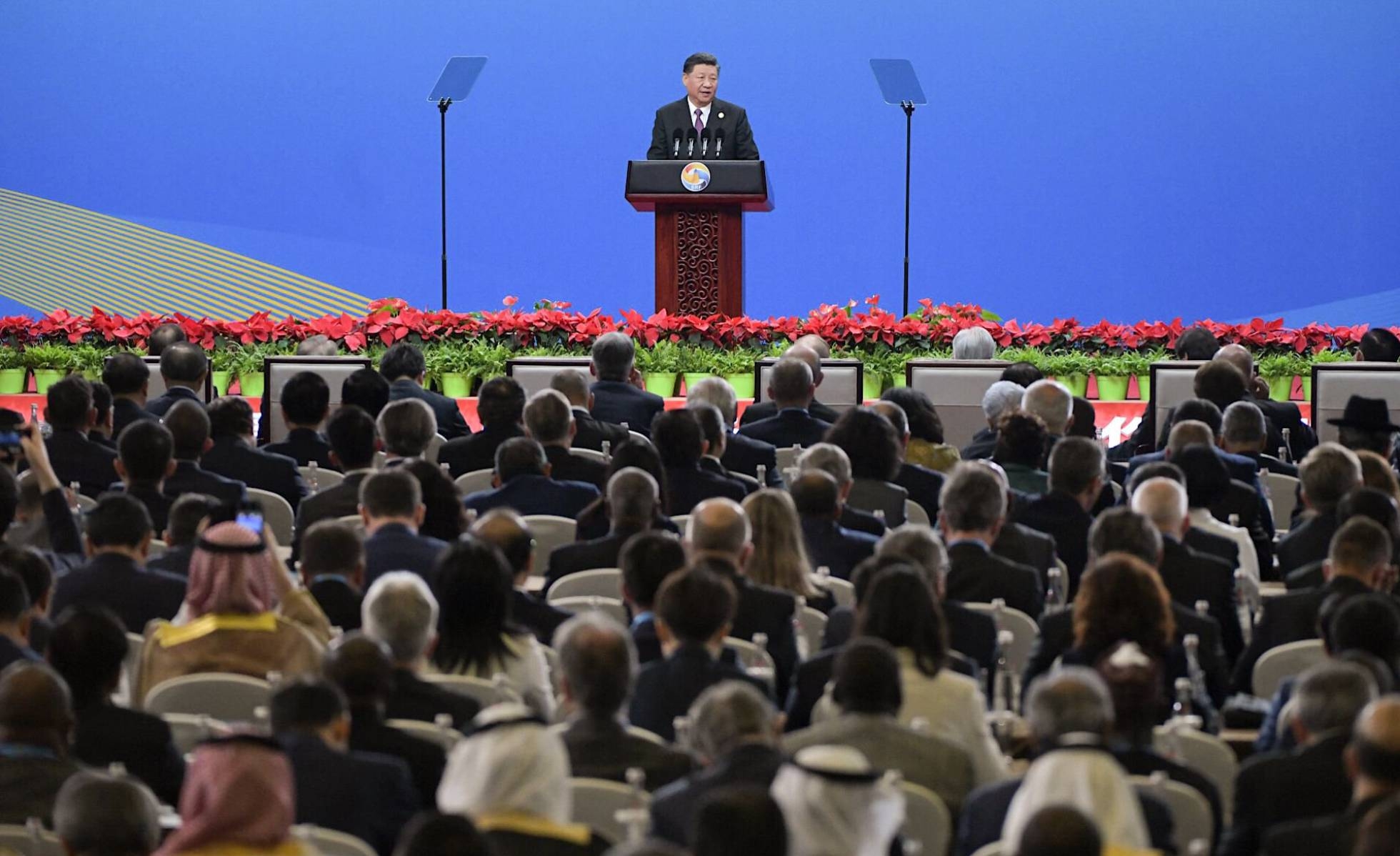Xi Jinping, en la ceremonia de inauguración del foro. FRED DUFOUR AFP