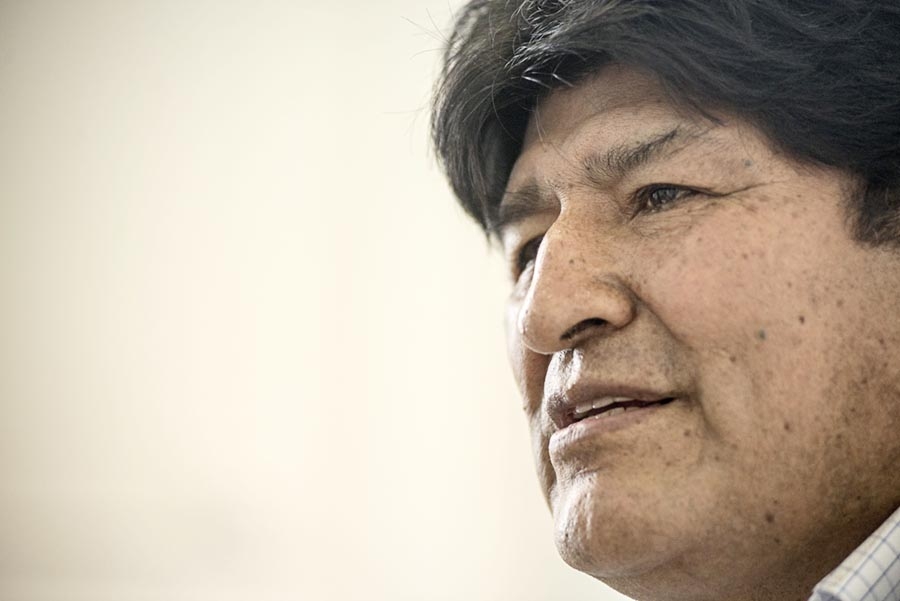 Evo Morales en entrevista con Brecha en Buenos Aires / Foto: Guido Piotrowski