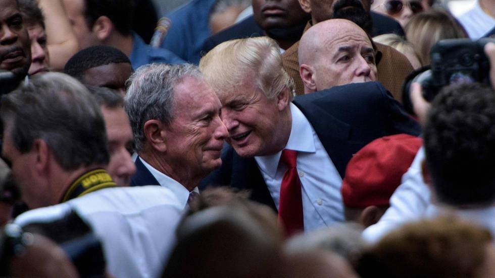 Michael Bloomberg y Donald Trump, en una imagen de archivo de 2016. En vídeo, Sanders se dirige a Bloomberg en el mitin del viernes en Nevada: