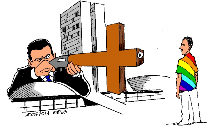 Dibujo de Carlos Latuff, caricaturista político brasileño