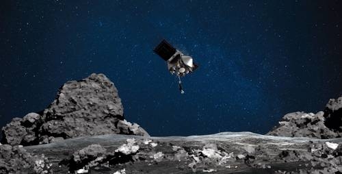 Representación artística del robot al momento de descender en el cuerpo celeste a investigarFoto Afp