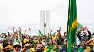 Manifestación a favor de Bolsonaro en Brasilia.. Imagen: AFP