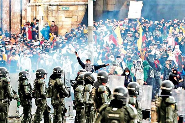 Protestas en Colombia, 28 de abril de 2021, vía Twitter