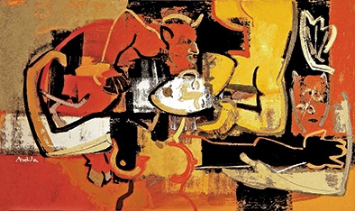 Germán Ardila, detalle Los consejeros, 60 x 100 cm. (Cortesía del autor)